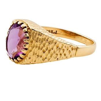 Vintage 9ct gold Amethyst Signet Ring size P